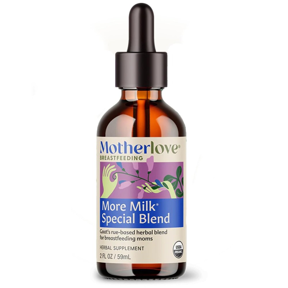 Motherlove More Milk Special Blend (2 Ounce Tincture) Herbal Lactation Supplement w/Goats Rue to Build Breast Tissue & Support Breast Milk Supply-USDA Certified Organic, Vegan, Kosher, Soy-Free
