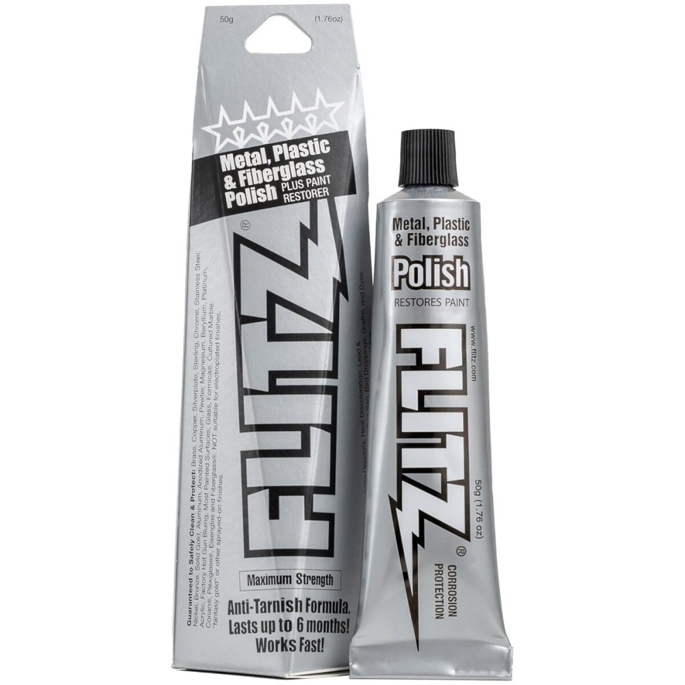Flitz Multi-Purpose Metal Polish Paste - 1.76oz Tube of USA-Made Chrome Polish - Works on Stainless Steel, Aluminum, Plastic, Jewelry and Cars - Non-Abrasive Cleaner & Rust Remover (1 Pack)