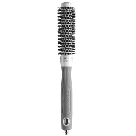 Olivia Garden Ceramic + Ion Round Thermal Hair Brush - Not Electrical - Professional Blowout Brush for Normal to Thick Hair - 0.75-Diameter Barrel - White and Grey - CI-20
