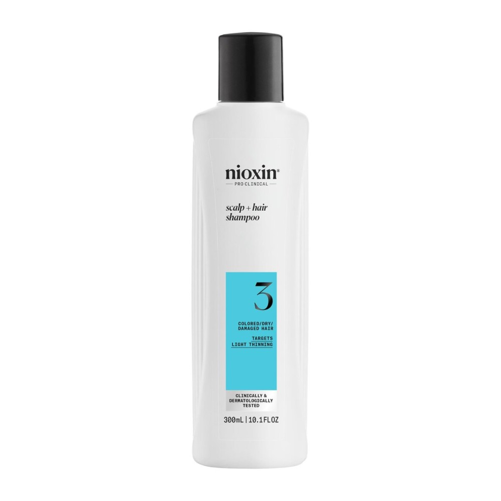 Nioxin System 3 Scalp + Hair Shampoo | For Colored or Damaged Hair with Light Thinning | With Niacinamide and Biotin | 10.1 Fl oz.