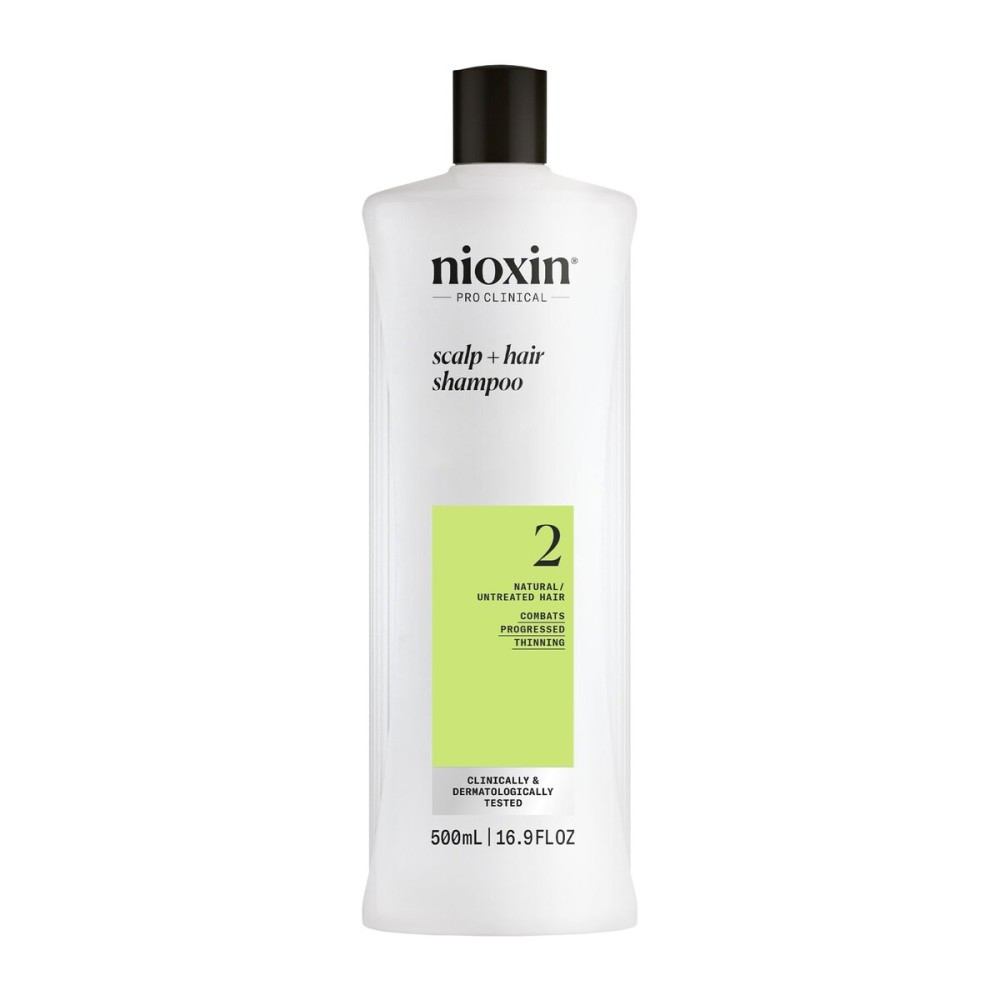 Nioxin Scalp + Hair Thickening System 2 Shampoo | For Natural or Untreated Hair with Progressed Thinning | With Niacinamide and Biotin | 16.9 Fl oz.
