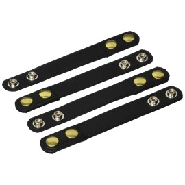 Bianchi 7906 AccuMold Elite Belt Keeper, 1 Inch (25MM) Width, Pack of 4, Fits 2.25 Inch Belt, Plain Black, Bronze Snap
