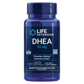 Life Extension DHEA 25 mg - Hormone Balance Supplement, Memory, Muscle Health, Bone Health, Mens Health, Womens Health, Gluten-Free, Non-GMO, Vegetarian, 100 Dissolve-in-Mouth Tablets