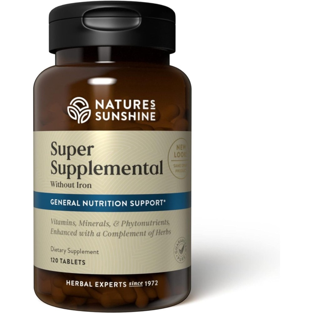 Nature\'s Sunshine Super Supplemental w/o Iron: Complete Multivitamin with Minerals, Antioxidants & More for Nutritional Gaps, Overall Health, Immune & Energy Support. 120 Tabs