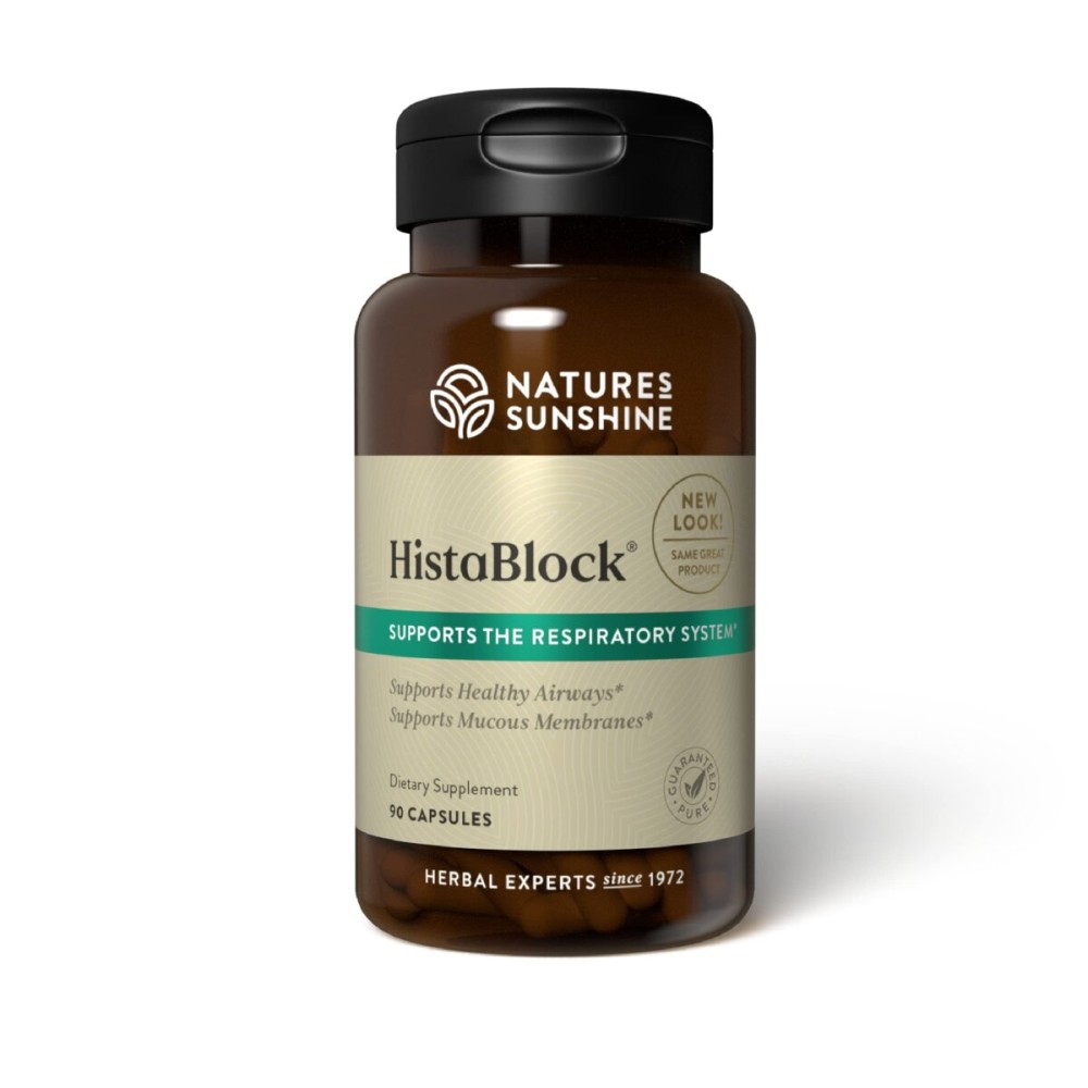 Nature\'s Sunshine HistaBlock | Respiratory Support Supplement | Supports Airways & Blocks Irritants | Antioxidant Strength | Seasonal Allergy Help | Natural Respiratory Function Aid 90 Capsules