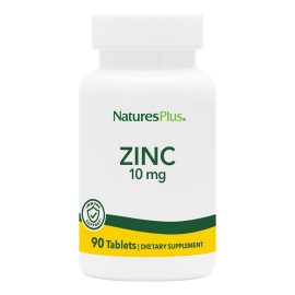 NaturesPlus Zinc Tablets - 10 mg, 90 Vegetarian Supplements - Immune System Supplement for Cellular Growth & Repair - Promotes Healthy Digestion, Metabolism & Vision - Gluten-Free - 90 Servings