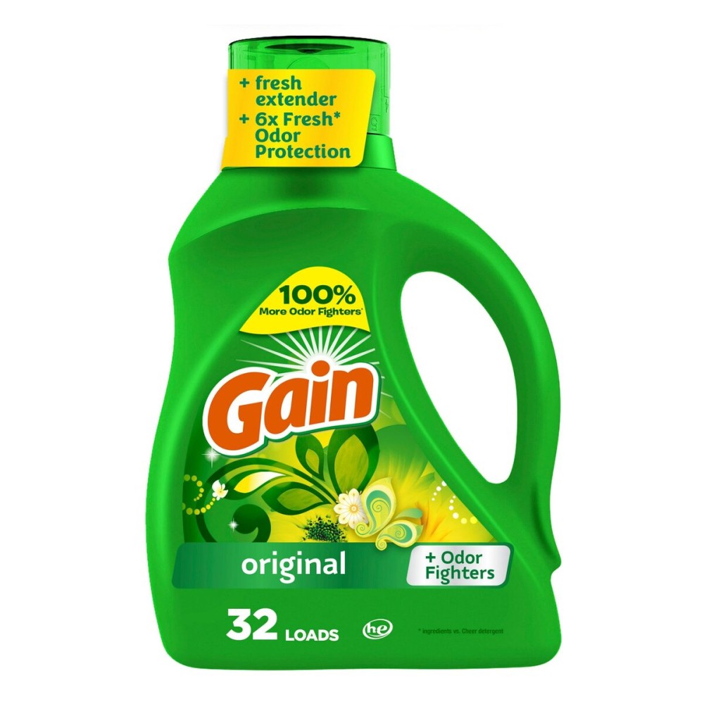 Gain + Aroma Boost Laundry Detergent Liquid Soap, Original, 32 Loads 46 Fl Oz