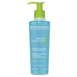 Bioderma Sbium Foaming Gel Pump, Gentle Face Cleanser, Makeup Removing Cleanser, Skin Purifying Face Wash for Combination to Oily Skin, 6.76 Fl Oz