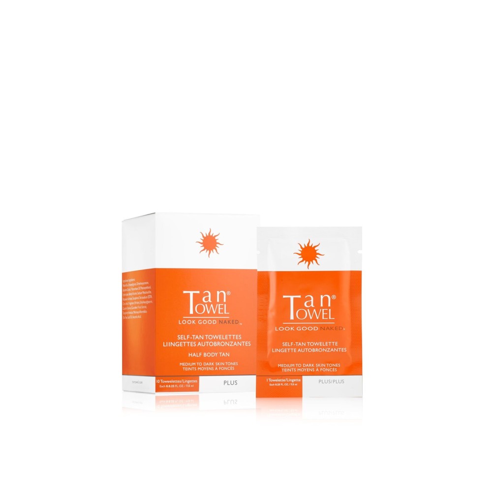 TanTowel Women\'s Half Body Tan Towelettes - 10 Pack, Plus, 10 Count (Pack of 1)