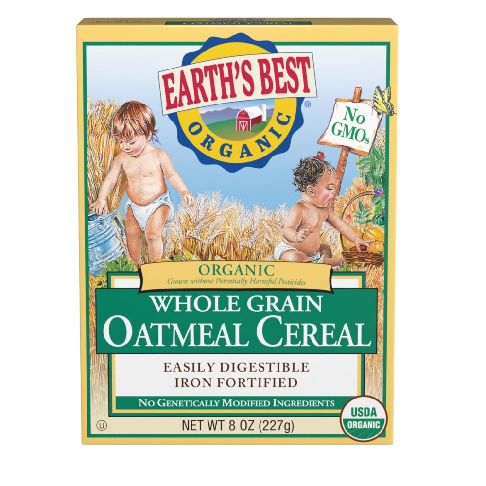Earth\'s Best Organic Whole Grain Oatmeal Cereal, 8 Ounce