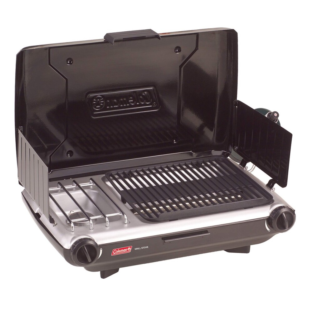 Coleman Tabletop 2-in-1 Camping Grill/Stove, 2-Burner Propane Grill & Stove with Adjustable Burners & 20,000 BTUs of Power