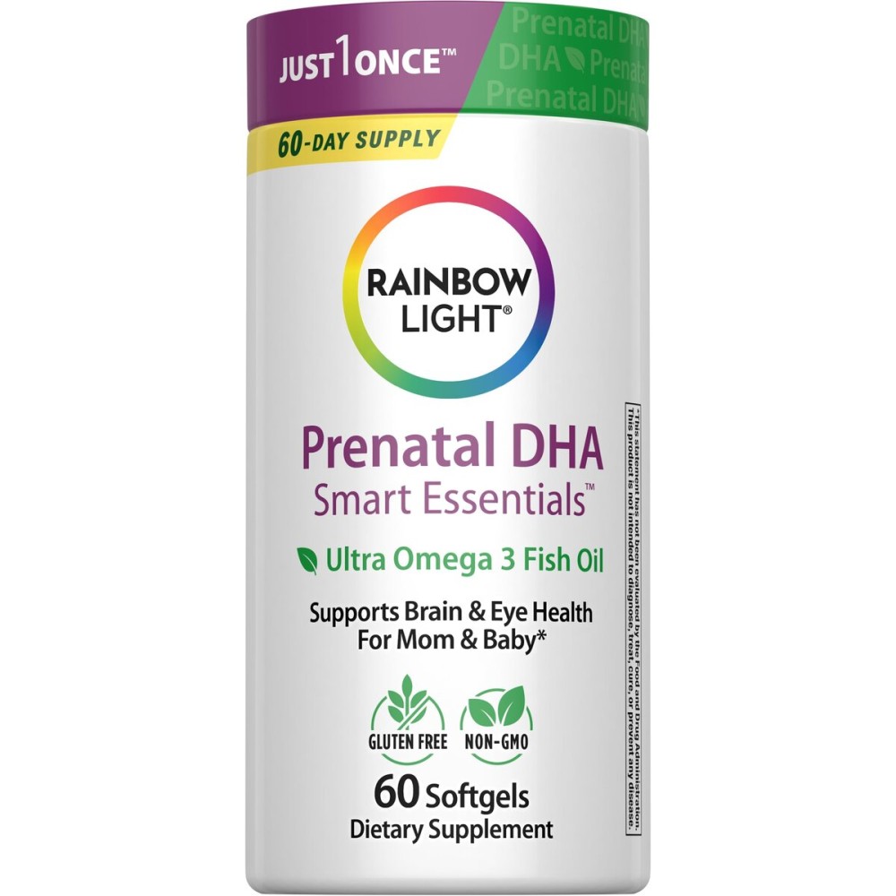 Rainbow Light Prenatal Vitamins for Women | 60 Softgels | Omega 3 Fish Oil (DHA & EPA) | Supports Mom & Babys Health from Conception to Nursing