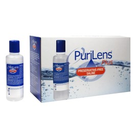 Purilens Plus Preservative-Free Contact Lens Saline 120ml (4 fl. oz.) 12 Pack