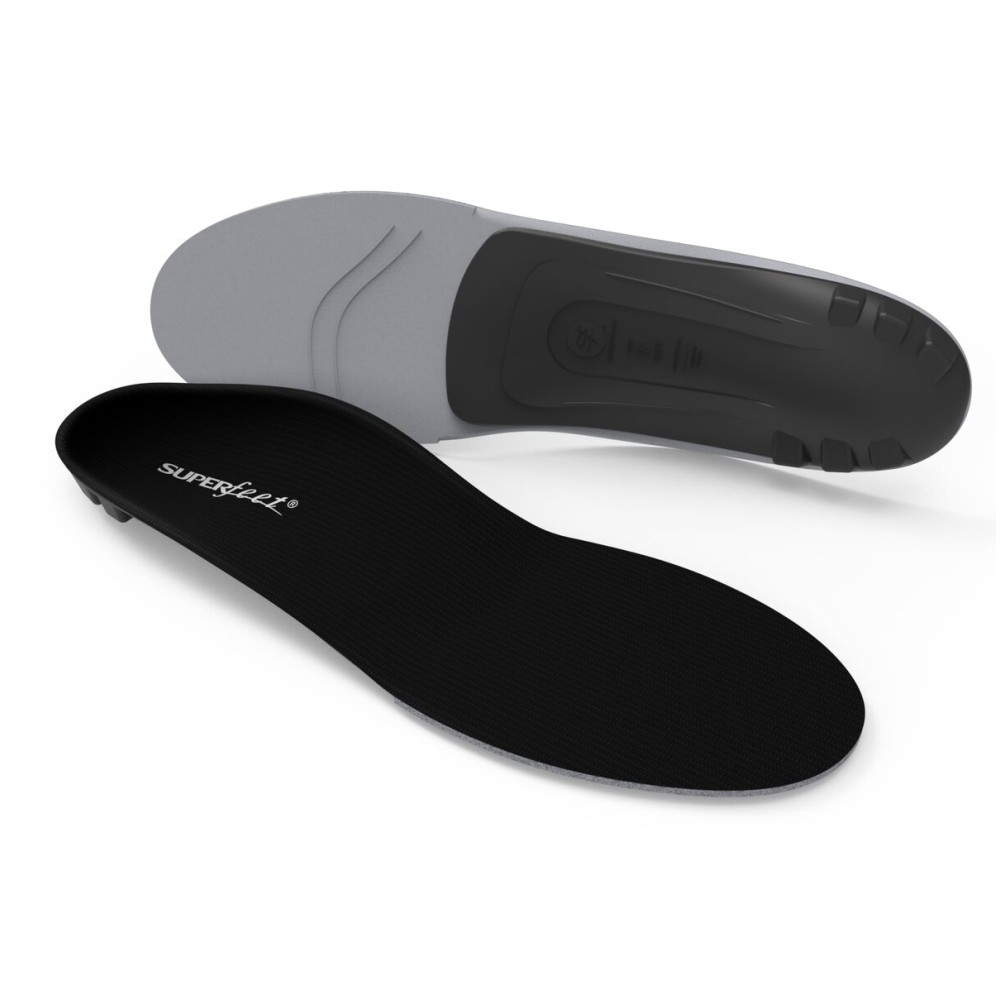 Superfeet All-Purpose Support Low Arch Insoles (Black) - Trim-to-Fit Orthotic Shoe Inserts for Thin, Tight Shoes - Professional Grade - 11.5-13 Men / 12.5-14 Women