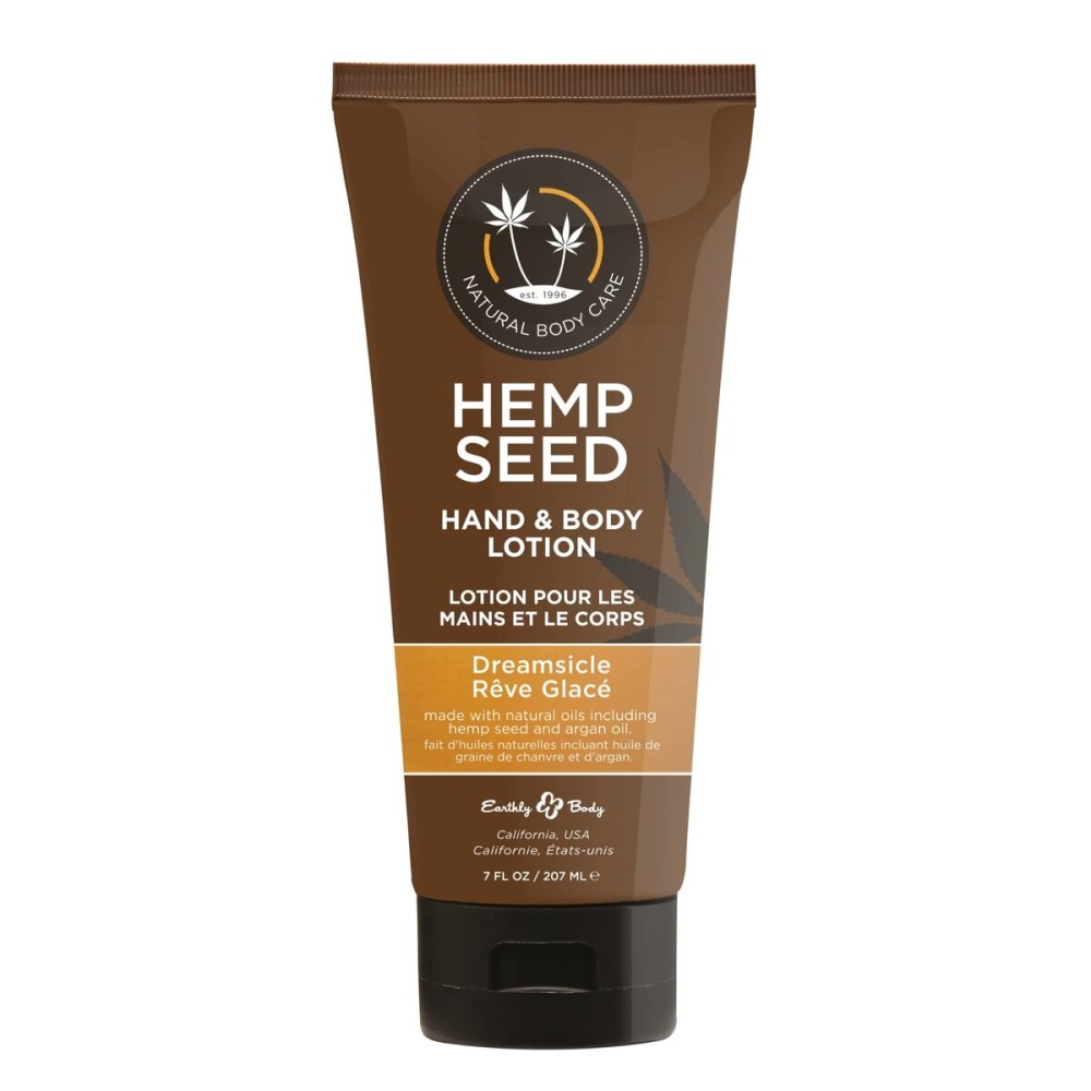 Hemp Seed Hand & Body Lotion, Dreamsicle Scent - 7 oz. - Soothe Dry Skin - Argan Oil, Hemp Seed Oil - Light, Non-Greasy Formula - Vegan & Cruelty Free