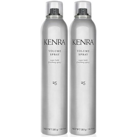 Kenra Professional Volume Spray 25 50% Super Hold Finishing & Styling Hairspray Flake-free & Fast-drying Wind & Humidity Resistance All Hair Types 10 oz (2-Pack)