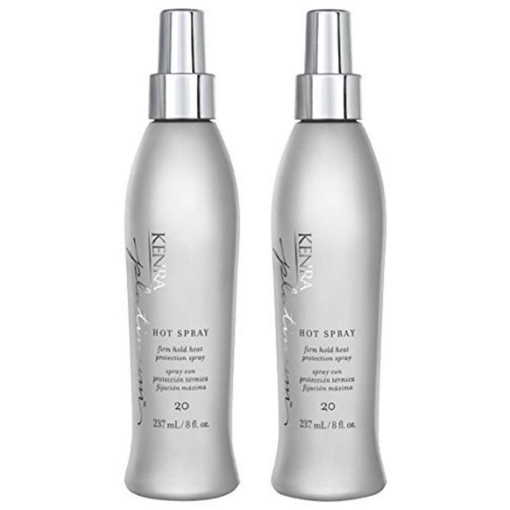 Kenra Platinum Hot Spray 20 | Heat Protection Styler | Long-Lasting, Firm Hold |Adds Vibrant Shine | Humidity & Thermal Protection |Clean Release From Heated Tools |All Hair Types | 8 fl. Oz (2-Pack)