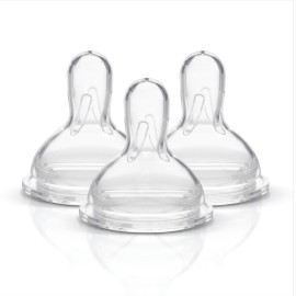 Medela Medium Flow Spare Nipples with Wide Base, 3 Pack, Compatible with Medela Storage Bottles, Made Without BPA