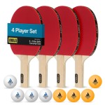 JOOLA Ping Pong Paddle Set with Balls & Carrying Case - Set of 4 or 2 Table Tennis Paddles - Advanced Ping Pong Rackets & Portable Table Tennis Accessories for 2-4 Players