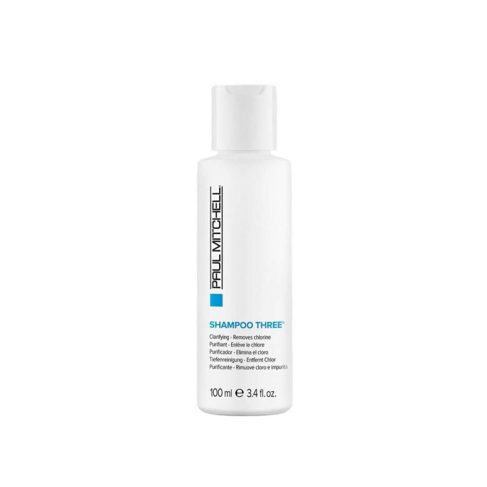 Paul Mitchell Shampoo Three, Clarifying Shampoo, Cleanses Impurities + Removes Chlorine, For All Hair Types, Great For Swimmers, 3.4 fl. oz.