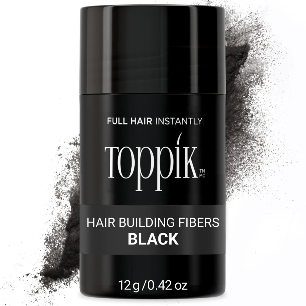 Toppik Hair Building Fibers, Black, 12g Fill In Fine or Thinning Hair, Instantly Thicker, Fuller Looking, 9 Shades for Men & Women, Keratin Protein Formula