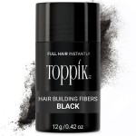 Toppik Hair Building Fibers, Black, 12g Fill In Fine or Thinning Hair, Instantly Thicker, Fuller Looking, 9 Shades for Men & Women, Keratin Protein Formula