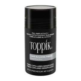 Toppik Hair Building Fibers, Gray, 12g Fill In Fine or Thinning Hair, Instantly Thicker, Fuller Looking, 9 Shades for Men & Women, Keratin Protein Formula