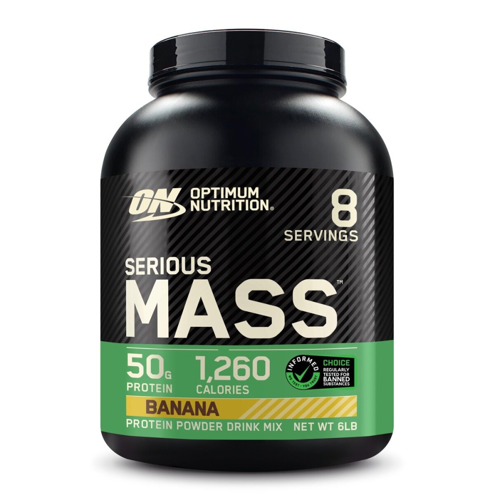 Optimum Nutrition Serious Mass, Weight Gainer Protein Powder, Mass Gainer, Vitamin C and Zinc for Immune Support, Creatine, Banana, 6 Pound (Packaging May Vary)
