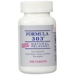 Dee Cee Labs Formula 303 Maximum Strength All-Natural Relaxant Tablets, 250 Tablets; All-Natural Relaxant containing Magnesium for Sore Muscles, Passion Flower, and Valerian Root