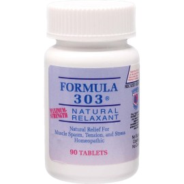 Dee CEE Labs Formula 303 Maximum Strength Tablets, 90 Tablets; All-Natural containing Magnesium for Sore Muscles, Passion Flower, and Valerian Root