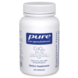 Pure Encapsulations CoQ10 120 mg - Coenzyme Q10 Supplement for Heart Health, Energy, Antioxidants, Brain & Memory Health - Cellular Health, Cognition & Cardiovascular Support* - 120 Capsules