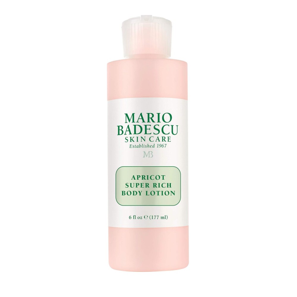 Mario Badescu Apricot Super Rich Body Lotion Enriched with Vitamins A and E - Delicately Scented Lotion with Nourishing, Skin-Softening Formula - Ideal for All Skin Types, 6 Fl Oz