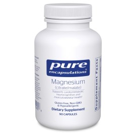 Pure Encapsulations Magnesium (Citrate/Malate) - Magnesium Supplement to Support Nutrient Utilization, Energy, Bones & Heart Health* - with Magnesium Citrate & Malate - 90 Capsules