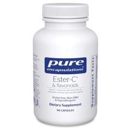 Pure Encapsulations Ester-C & Flavonoids - Vitamin C Supplement for Antioxidants - Immune & Vascular Support* with Calcium & Rutin - Gentle on Digestion - Vegan & Non-GMO - 90 Capsules