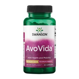 Swanson AvoVida - Natural Supplement Promoting Joint Health & Mobility - Avocado & Soybean Unsaponifiables to Support Cartilage & Tissue Health - (60 Capsules, 300mg Each) (1 Pack)
