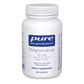 Pure Encapsulations Pregnenolone - 30 mg - Hormone Support - Memory Support & Brain Supplement - Gluten Free & Vegan - 180 Capsules