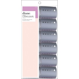Diane 2-Inch Magnetic Hair Rollers, Secure Hold for Curls and Volume, Ideal for Styling with Pins, Picks, or Clips, Easy to Clean and Maintain, Grey, 12 Count