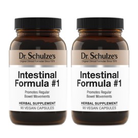 Dr. Schulze\'s Intestinal Formula 1 - Bowel Movement Supplement for Colon Health Support - Bloating & Constipation Aid - Intestinal Cleanse - All-Natural - Plant-Based - Vegan - 90 Count (2 Pack)