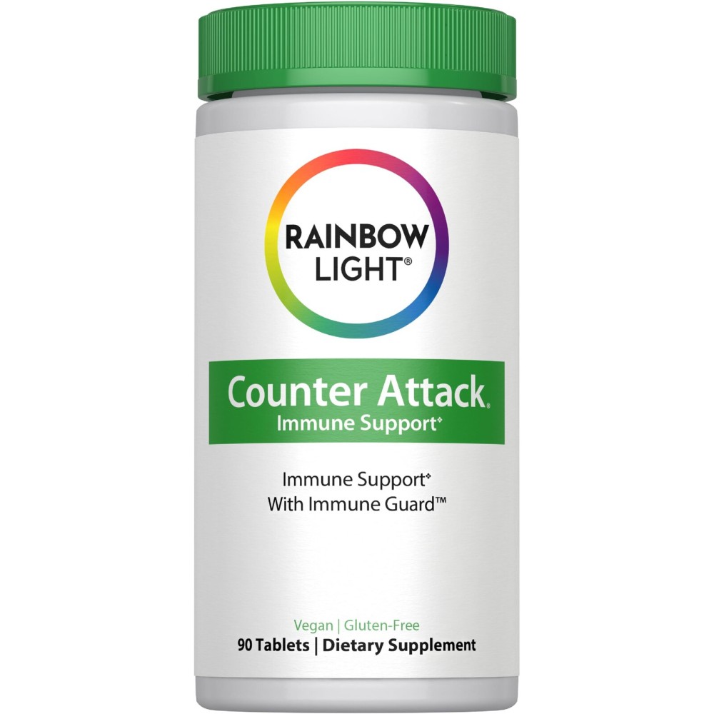 Rainbow Light Counter Attack Immune Defense Support Supplement for Adults | 90 Tablets | with Immune Guard, Zinc & Vitamin C