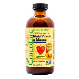 CHILDLIFE ESSENTIALS Kids Multivitamin & Mineral - Kids Vitamins, Liquid Multivitamin, Toddler Multivitamins, Liquid Vitamins, Baby Multivitamin - Natural Orange & Mango, 8 Fl Oz (Pack of 1)