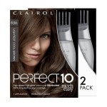 Clairol Nice\'n Easy Perfect 10 Permanent Hair Dye, 6.5A Lightest Cool Brown Hair Color, Pack of 2