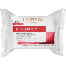 L\'Oreal Paris Skincare Revitalift Makeup Removing Wipes with Vitamin E, 30 Count