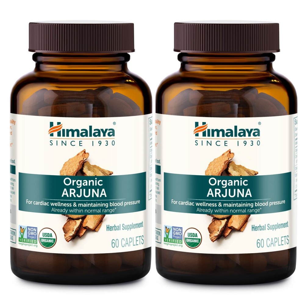Himalaya Organic Arjuna, Blood Pressure Supplement for Cardiovascular Wellness and Heart Health, 700mg, 60 Count (Pack of 2)