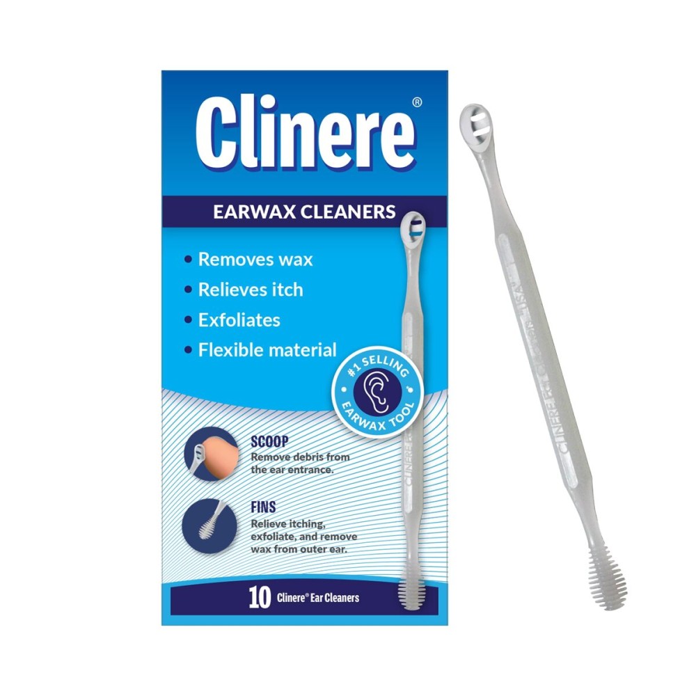Clinere Ear Cleaners, Gentle Ear Cleaning and Ear Wax Removal Tool, Itch Relief, Exfoliates, 10 Count