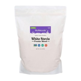 NuNaturals White Stevia Powder Blend, Plant-Based Sugar Substitute, Zero Calorie Sweetener, 5 lbs