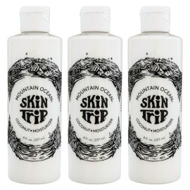 Mountain Ocean Skin Trip Coconut Body Lotion, 8 Oz (Pack of 3), Lightweight, Fast Asborbing Moisturizer for Women and Men, with Coconut Oil, Aloe Vera, & Lanolin