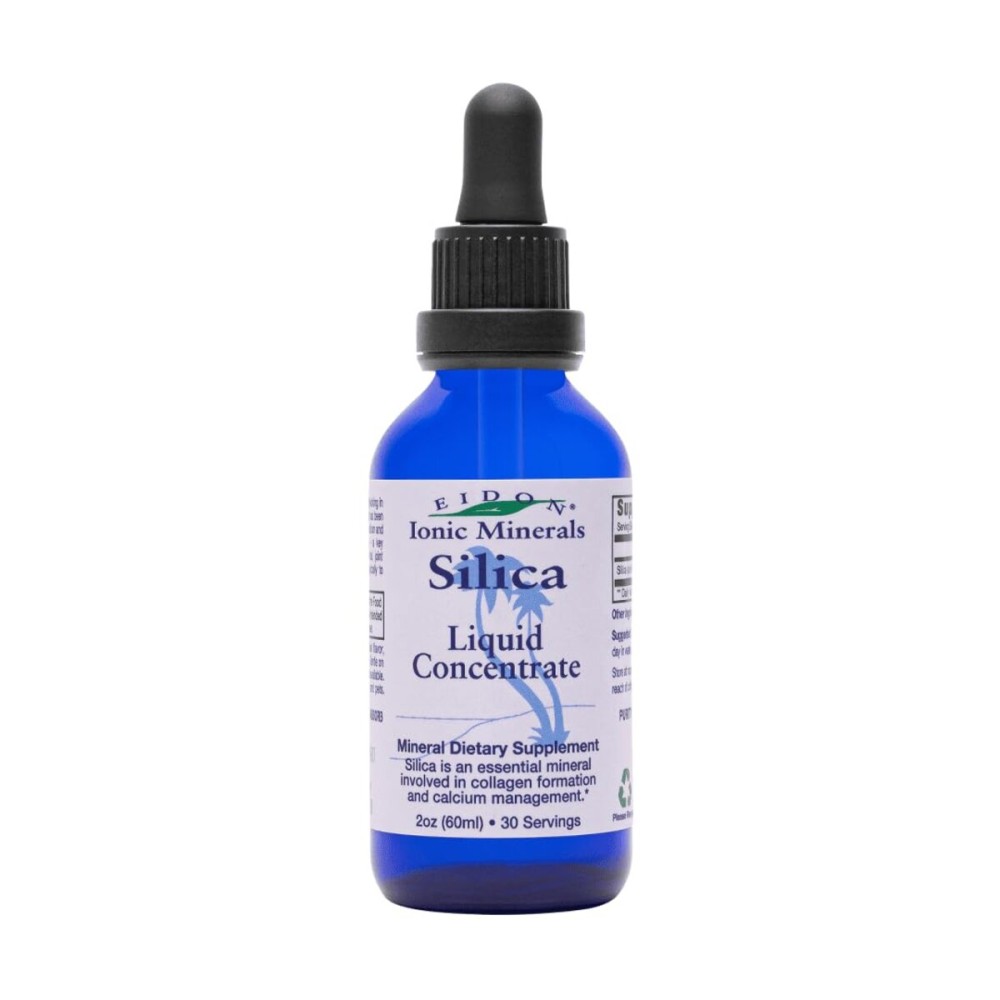 Eidon Liquid Silica Mineral Concentrate - Silica Supplement for Hair, Skin and Nails, Drops to Support Collagen Production, Helps Manage Calcium, No Added Sugar - 2 oz