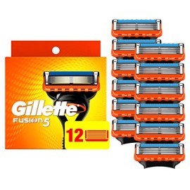 Gillette Fusion5 Razor Blade Refills for men- 12 Count - 5-Bladed with Lubrication Strip and Precision Trimmer