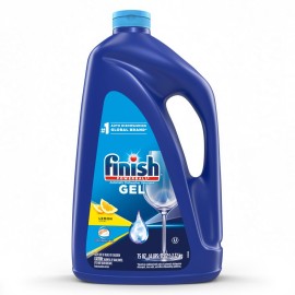 Finish Gel Liquid Dishwasher Detergent, Advanced Deep Cleaning Power Dish Soap, Fights Tough Stains, Dishwasher Soap, Plastic-Free & Septic Safe Dish Detergent, Lemon Scent, 75oz