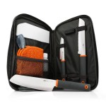 GSI Outdoors Santoku Knife Set, Compact 6-Piece Camping Chef Knife Kit with Cutting Board, Sheaths, Soap Bottle & Travel Case